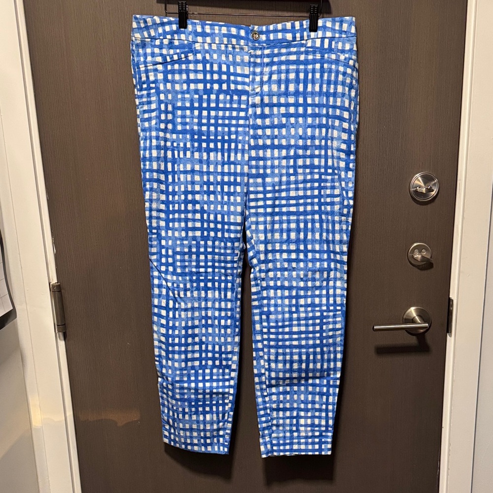 Lilly Pulitzer Blue and White Cropped Pants
